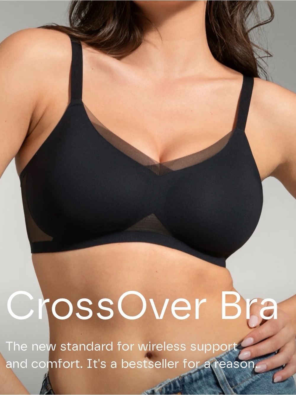 Honeylove crossover Black Seamless Wireless Comfort Bra